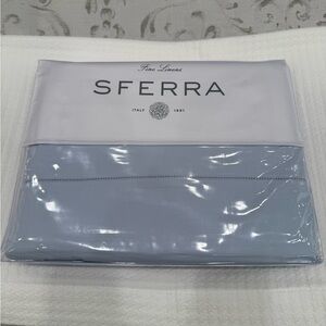 SFERRA LEONARDO PERCALE 4 PIECE KING SHEET SET IN BLUE MADE IN ITALY